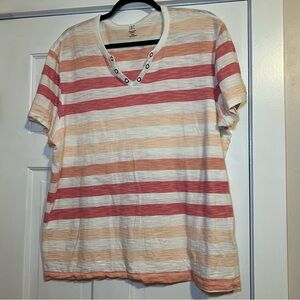 #78 INC PINK STRIPED SHORT SLEEVE XXL COTTON TOP